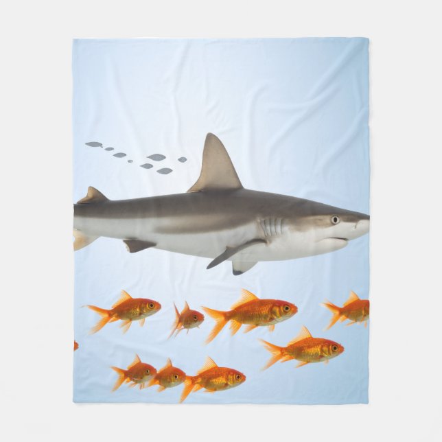 Liten Fisk Stor Skugga Fleecefilt (Framsidan)