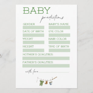 Liten Fiskare Baby Shower Förutsägelsekort Inbjudningar