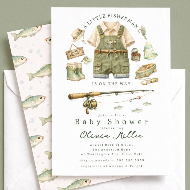 Liten Fiskare Baby Shower Inbjudan (Skapare uppladdad)