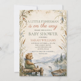 Liten fiskare baby shower inbjudningar