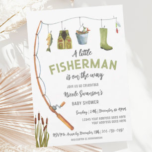 Liten Fiskare Fiskebad Baby Shower Inbjudan