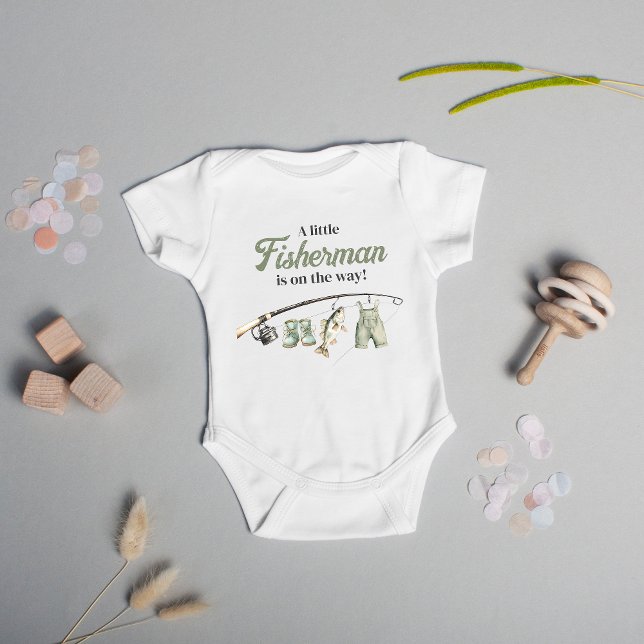 Liten Fiskare Kläderlina Fiske Babyfest T Shirt (Skapare uppladdad)