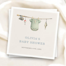 Liten Fiskare Klädstreck Baby Shower-fest