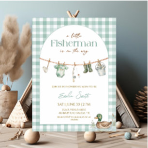 Liten Fiskarpojke Baby Shower Inbjudningar