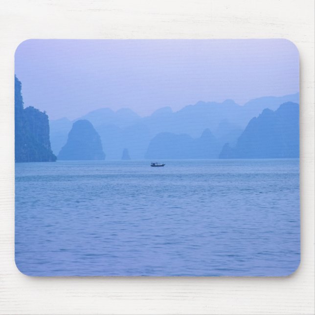 Liten fiskebåt i Ha Long Bay - Vietnam, Asien Musmatta (Framsidan)
