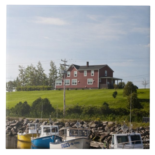Liten fiskeort nära Grande-Riviere, Kakelplatta (Framsidan)