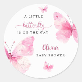 Liten Fjäril Baby Shower Runt Klistermärke