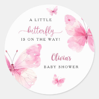 Liten Fjäril Baby Shower Runt Klistermärke