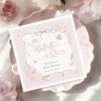 Liten Fjäril Blommande Flicka Bebis Bebis Shower