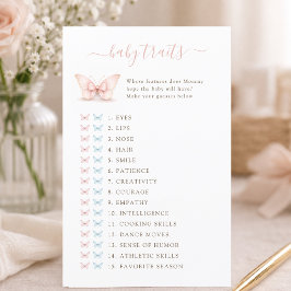 Liten fjärilsbåge Baby Shower Egenskaper Spel