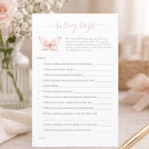 Liten fjärilsbåge - Baby Shower-spel Undersökning 