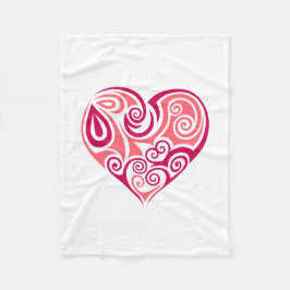 Liten Fleece Blanket - stort hjärta