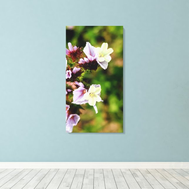 liten flerfärgad blomster vår flora samling canvastryck (Insitu (trägolv))