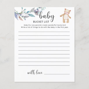 Liten flicka Bear Baby-bucket-lista