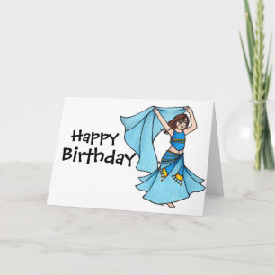 Liten flicka Belly Dancer Blue Kort