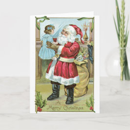 Liten flicka för 045 vintagejulkortjultomten helgkort