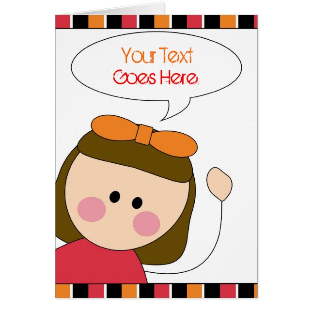 liten flicka hälsningskort (Framsidan)