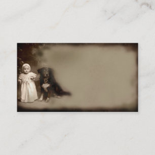 Liten flicka & henne Prim affärs-kort för hund Visitkort