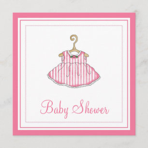 Liten flicka inbjudan för baby shower för