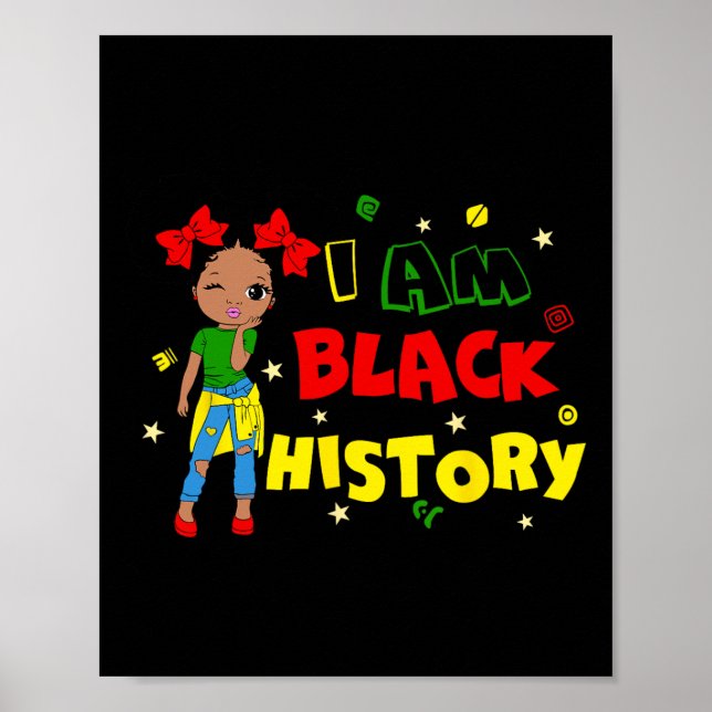 Liten flicka jag är svarta historiemånaden afrikan poster (Framsidan)