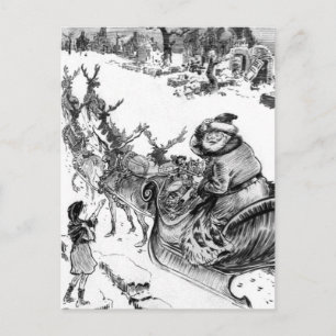 Liten flicka jultomtenrenjul 1918 helg vykort