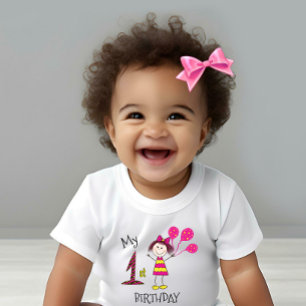 Liten flicka med ballonger t shirt