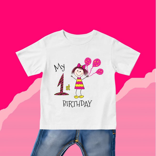 Liten flicka med ballonger t shirt (Skapare uppladdad)