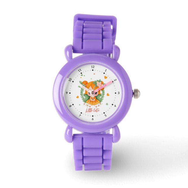 Liten flicka med blommor armbandsur (Framsida)