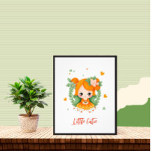 Liten flicka med blommor