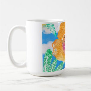 Liten flicka med blommor kaffemugg