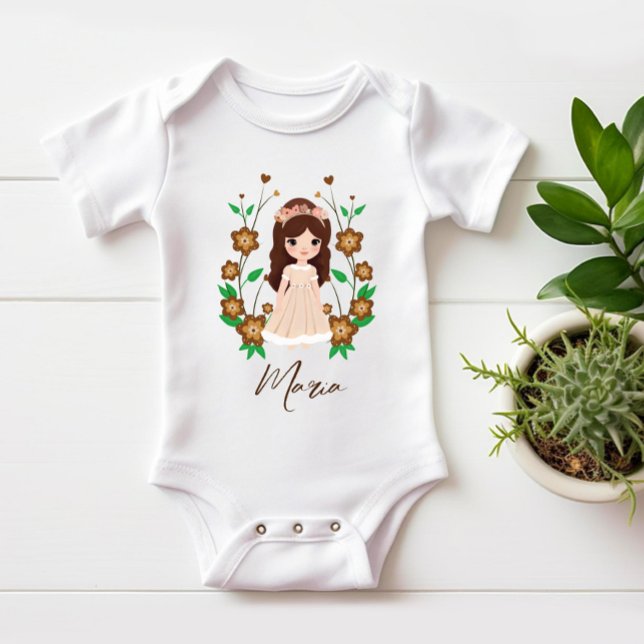 Liten flicka med blommor t shirt (Skapare uppladdad)
