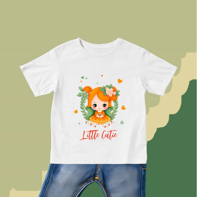 Liten flicka med blommor t shirt (Skapare uppladdad)