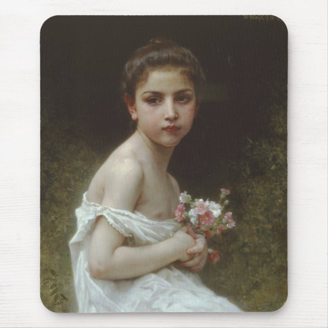 Liten flicka med en bukett musmatta (Framsidan)