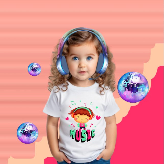 Liten flicka med musik t shirt (Skapare uppladdad)