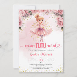 Liten flicka med tutu ballerina dress Baby Shower Inbjudningar