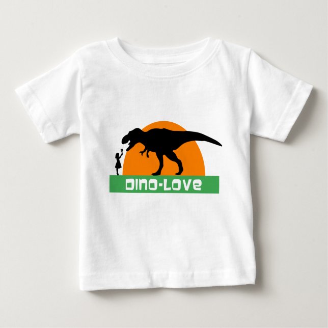 Liten flicka och dinosaur t shirt (Framsida)