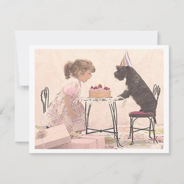 Liten flicka och Hund Celelbration Inbjudningar (Framsida)