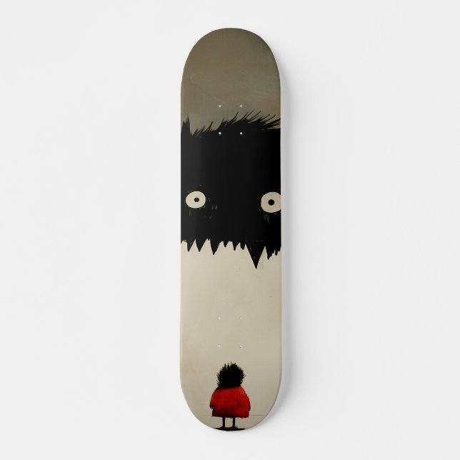 Liten flicka och monstret mini skateboard bräda 18,5 cm (Framsida)