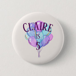 Liten flicka Princess Födelsedag Svälla Knapp