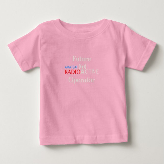 Liten flicka som är radioamatör Babyhakel T Shirt (Framsida)
