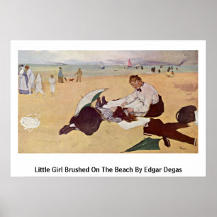 Liten flicka som borstas på stranden av Edgar, Poster