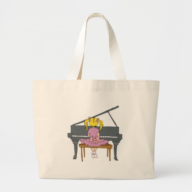 liten flicka spelar piano jumbo tygkasse (Framsidan)