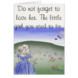 Liten flicka vykort hälsningskort