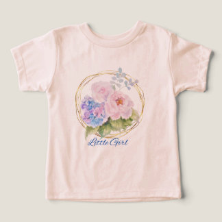 Liten flickas blommiga skjorta – Söt rosa blomma t Shirt