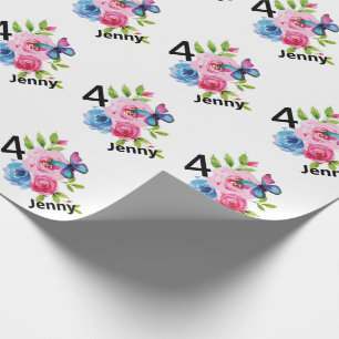 Liten flickas eget namn och åldersgåva från fö presentpapper