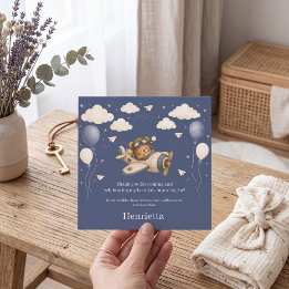 Liten flygarstjärna natt Baby Shower Tack Kort