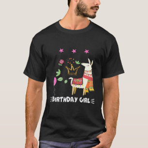 Liten födelsedagsflicka Lama prinsessa Söta lamor T Shirt