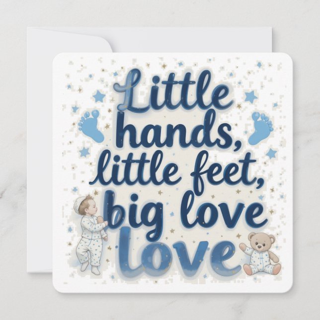 Liten fötter baby shower  spara datumet (Framsida)