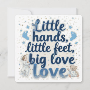 Liten fötter baby shower spara datumet