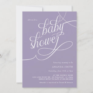 Liten Fransk Lavender Elegant Baby Shower Inbjudningar